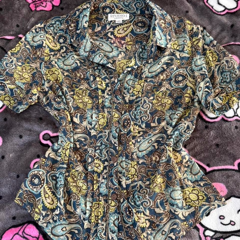 Studio I Vibrant Paisley cottagecore Blouse